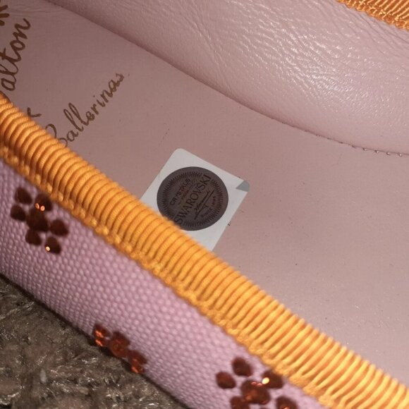 JENNY WALTON X PRETTY BALLERINAS-Pink/Orange-Swarovski Crystals-Sz 37.5-NWOB - Picture 7 of 8